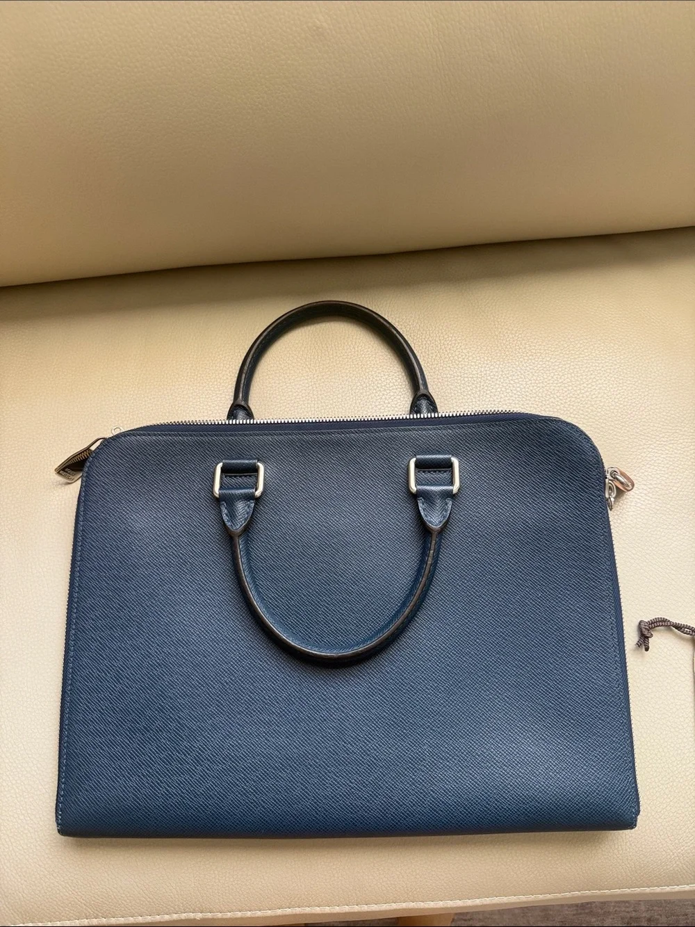 Louis Vuitton Porte Documents Voyage PDV Blue Taiga Leather Briefcase
